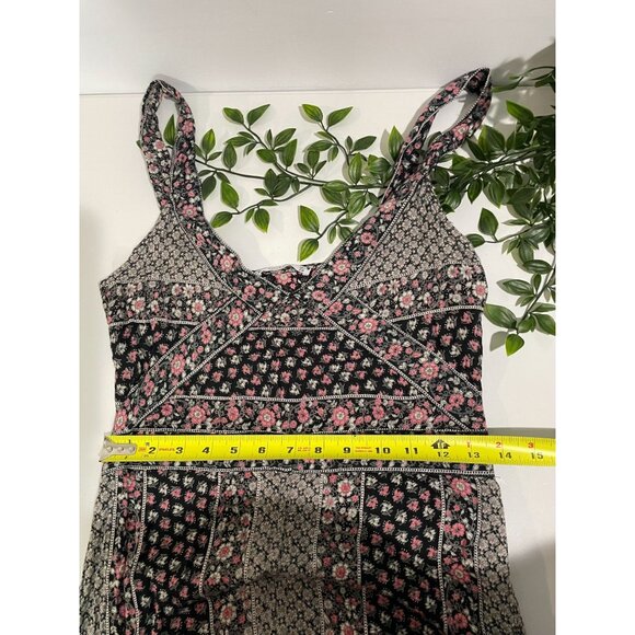 Pull & Bear Womens Floral Maxi Dress Black & Pink Viscose Size M - Picture 13 of 14